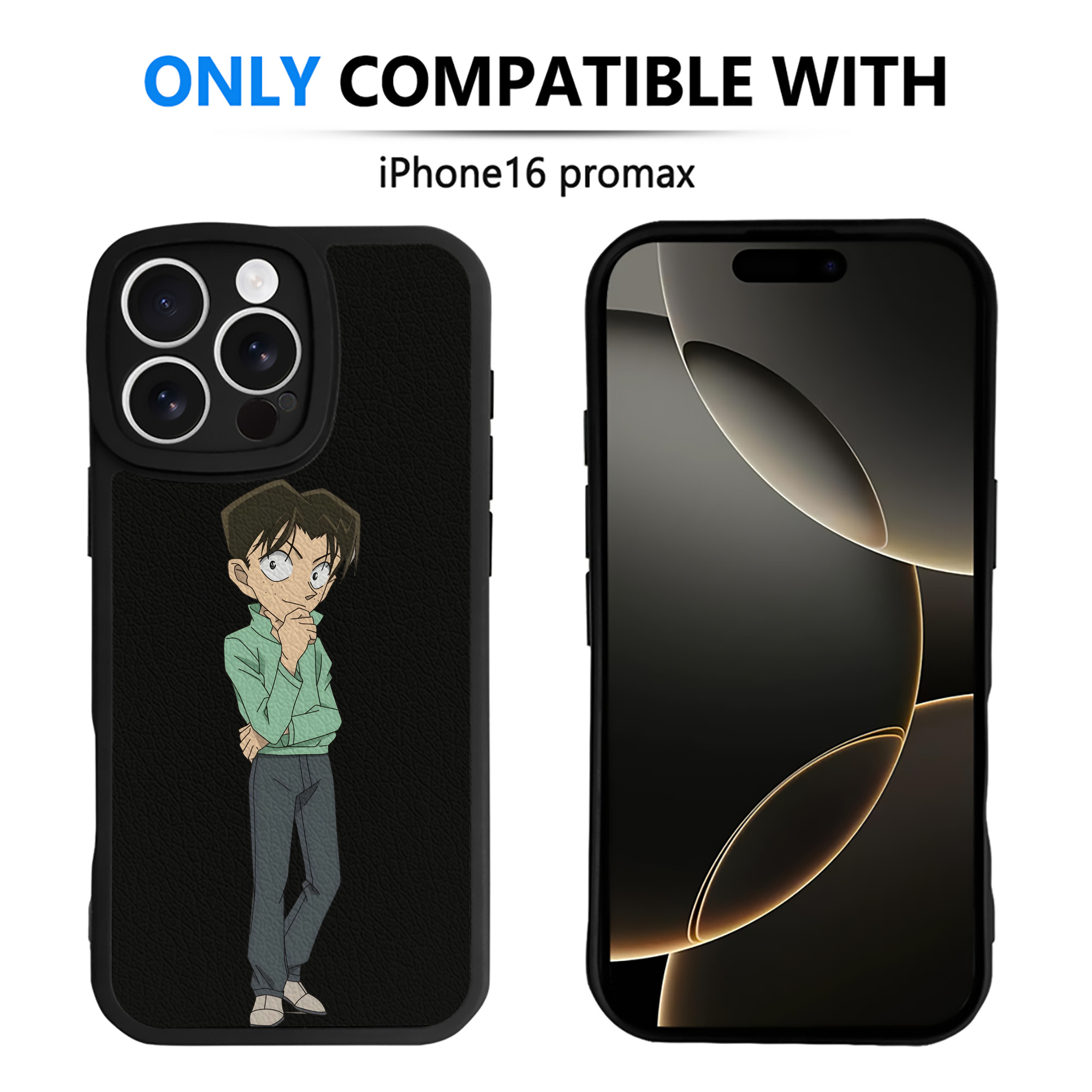 （画像用） 名探偵コナン 円谷 光彦 つぶらや みつひこ Detective Conan Mitch Tennyson 【iPhone 16シリーズ対応】シリコンスマホケース（レザー調） 材質：シリコン